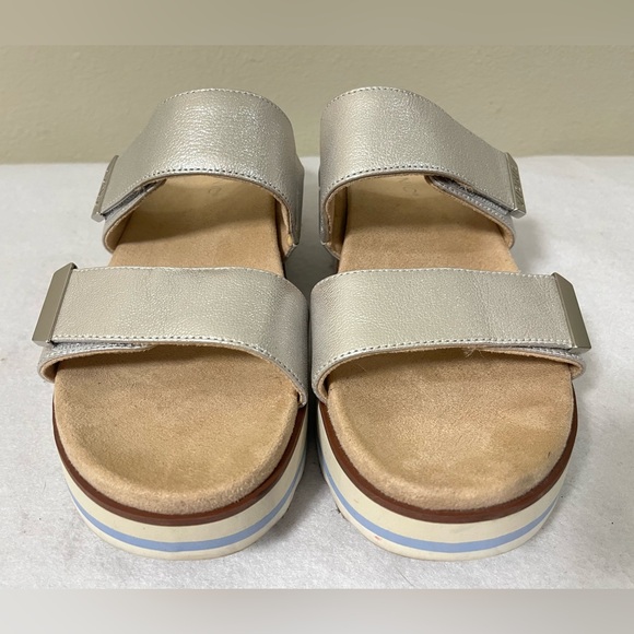Vionic Brandie Silver Dual Strap Plaform Slide Sandal Shoes Comfort Wms US 7.5 - Picture 5 of 11